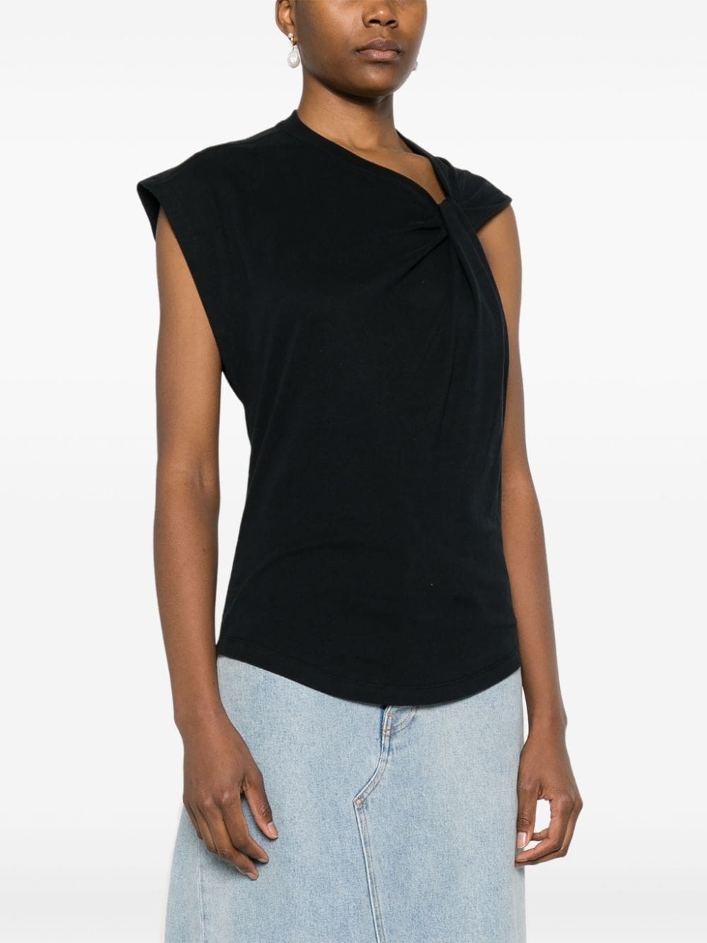 asymmetric organic cotton T-shirt - 3