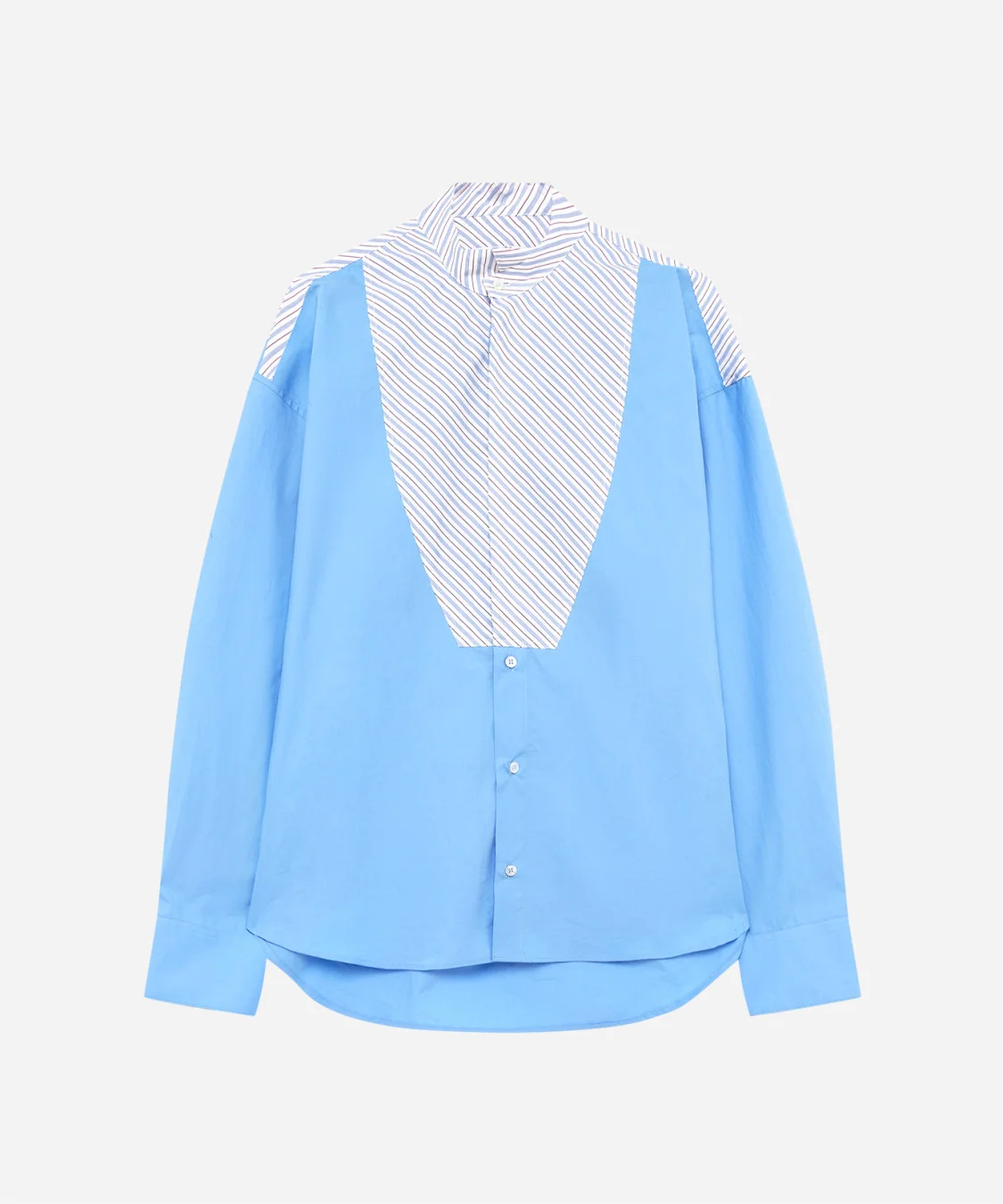 Striped poplin tuxedo shirt - 1
