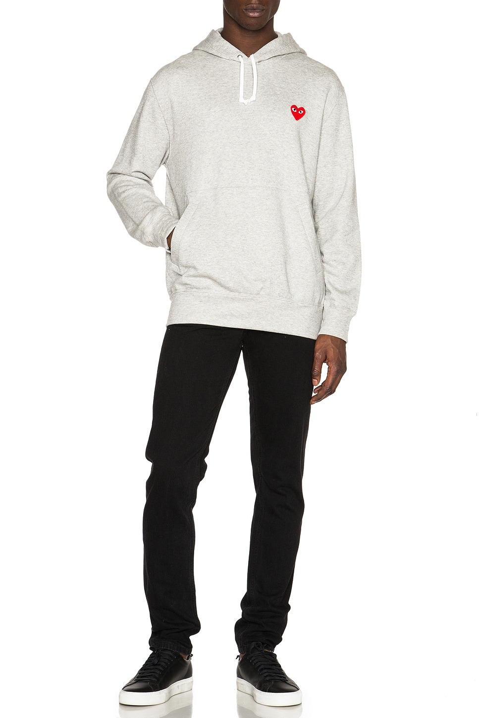 Red Emblem Cotton Hoodie - 5