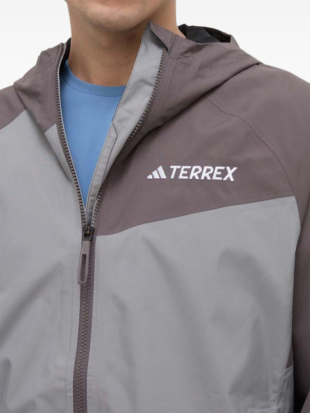 hooded colour-blocked jacket - 4