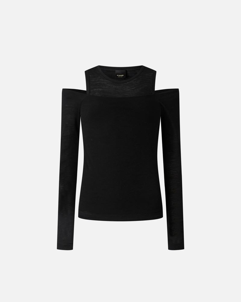 LONG-SLEEVED SWEATER WITH OPEN SHOULDERS 1