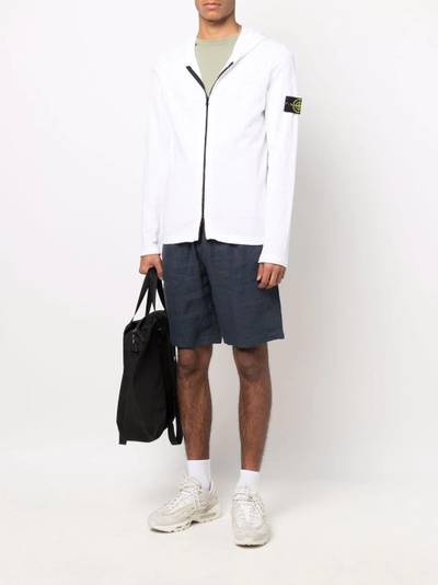 Stone Island Compass-patch knitted hoodie outlook