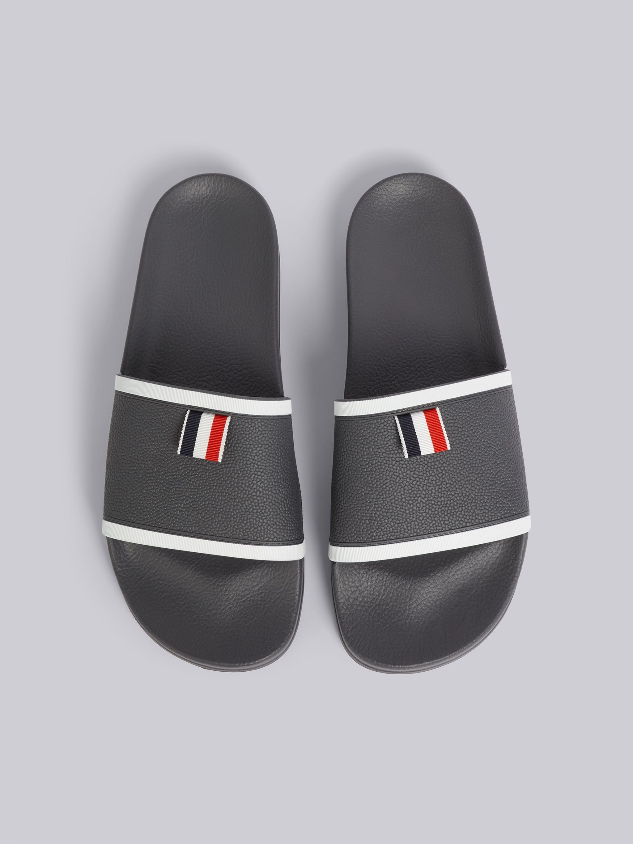 Dark Grey Rubber Stripe Pool Slides - 4