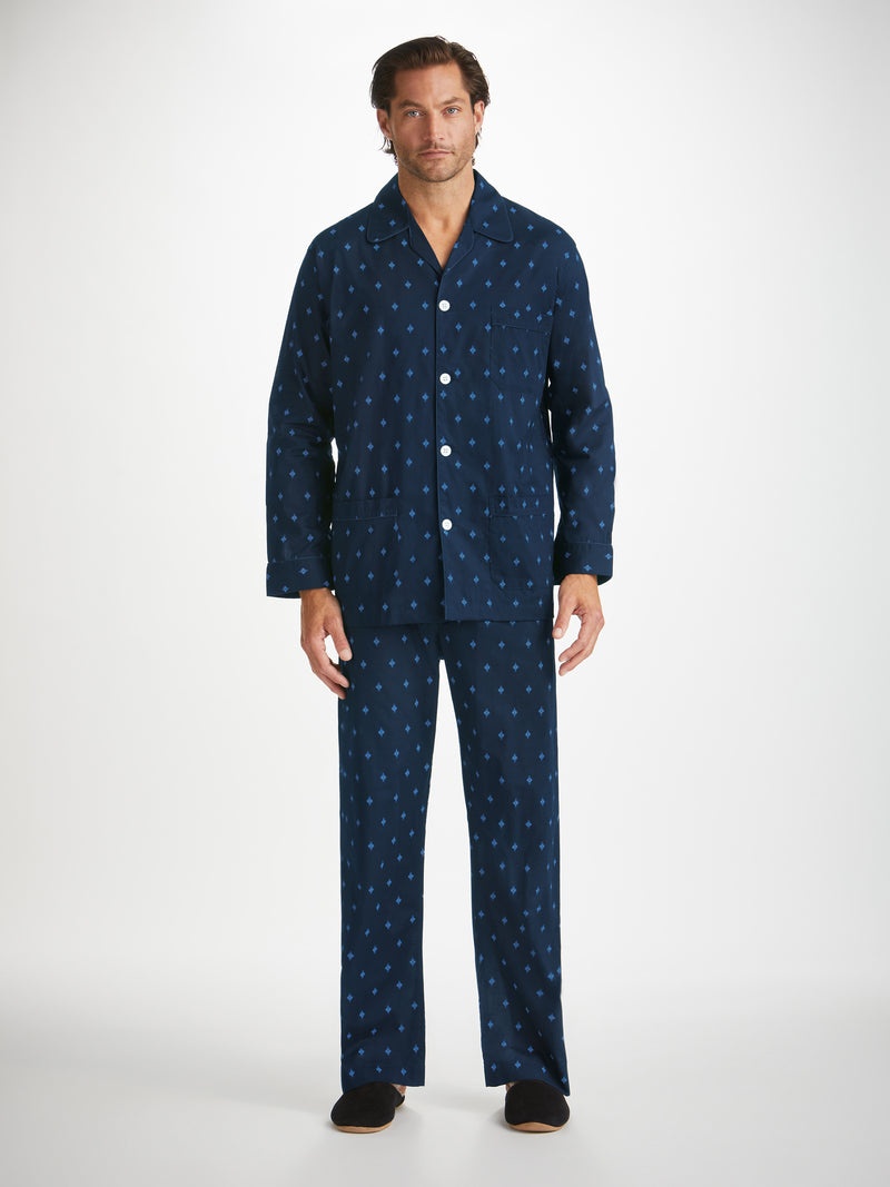 Men's Classic Fit Pyjamas Nelson 98 Cotton Batiste Navy - 3