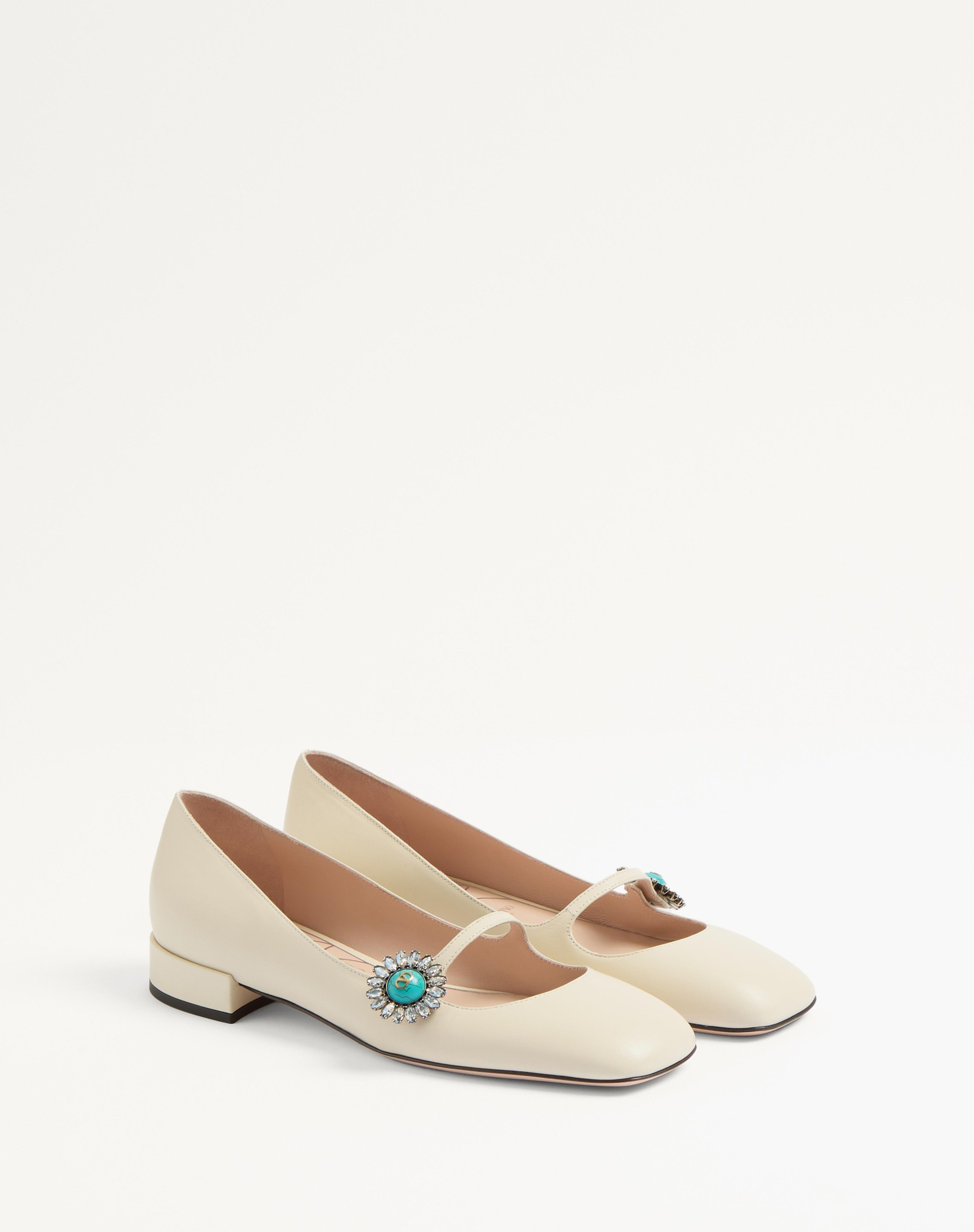 MARY-JANE PRESHOES BALLERINA IN KIDSKIN WITH JEWEL BUTTON 20MM - 3
