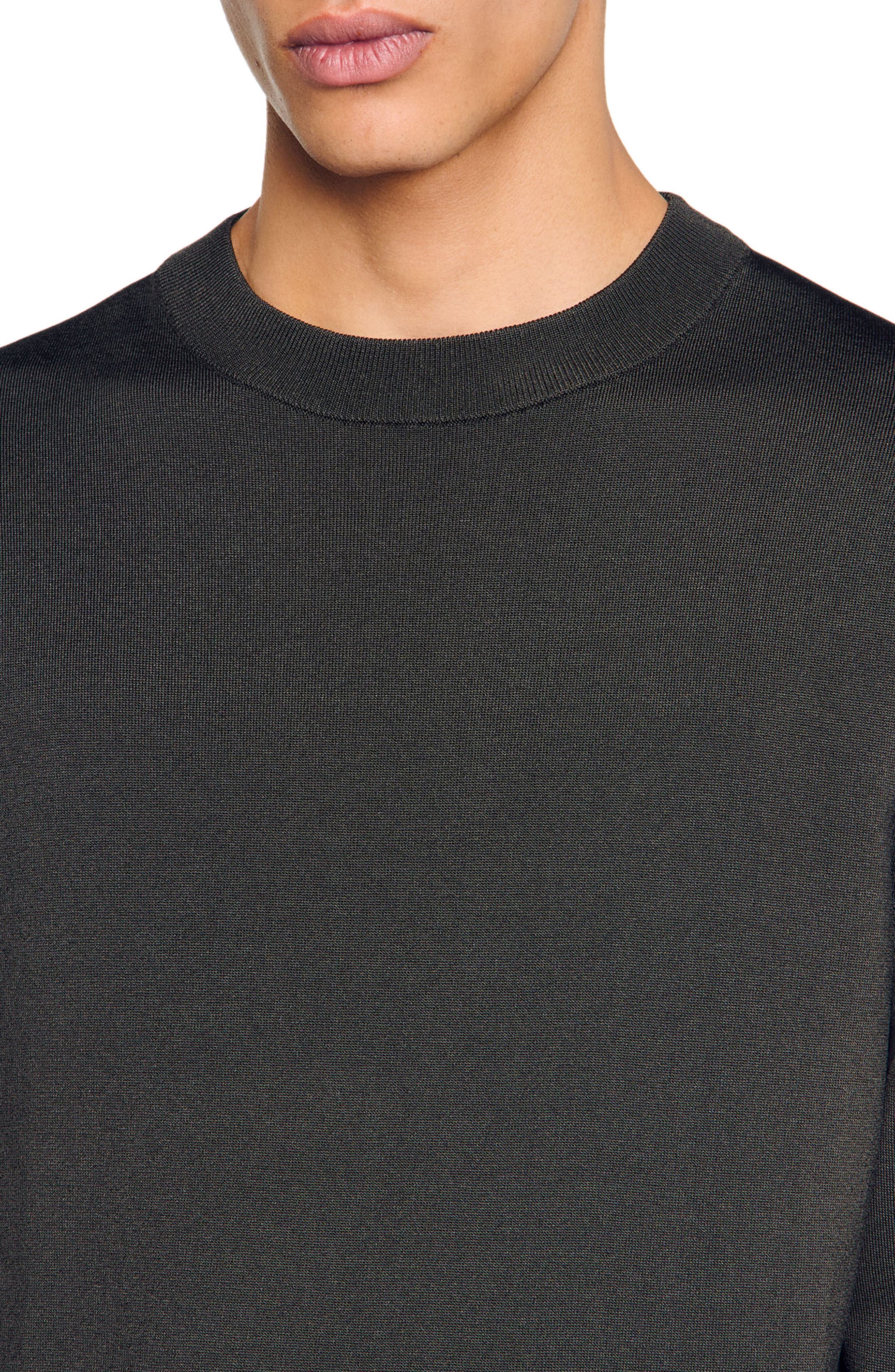 SANDRO Fine knit sweater in Dark Kaki. at Nordstrom - 4