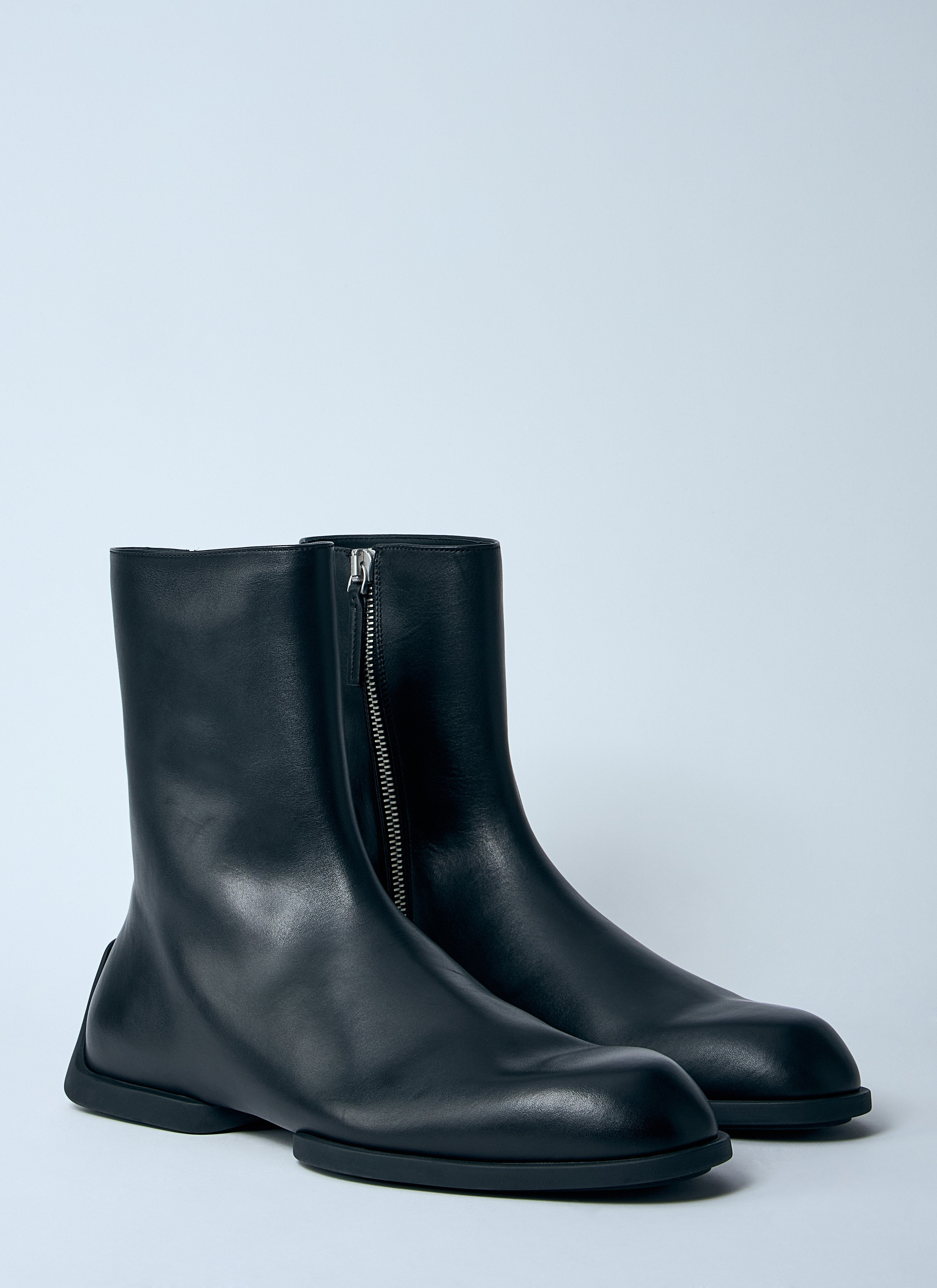 Jil Sander Men Leather Zip-Up Ankle Boot - 2