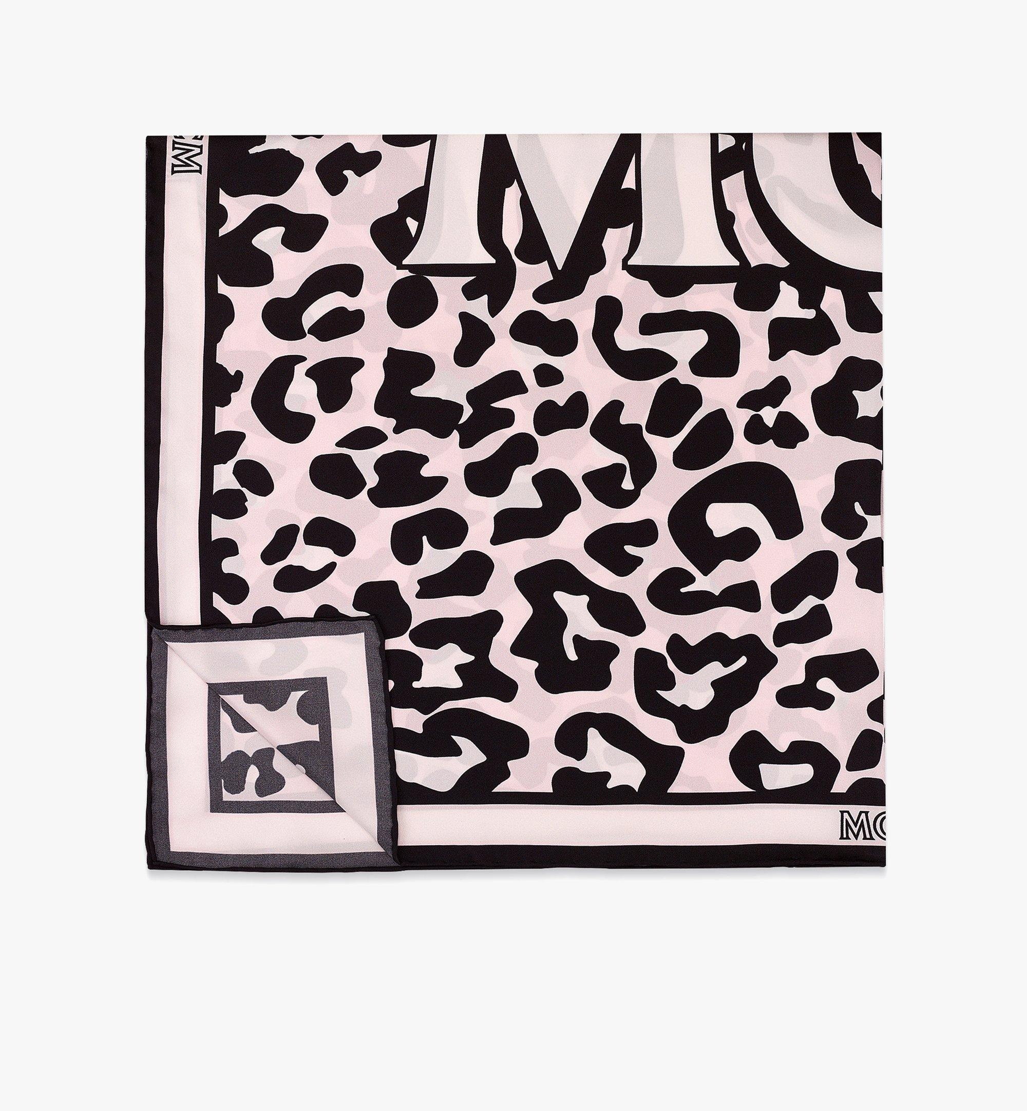 Leopard Print Logo Silk Scarf - 1