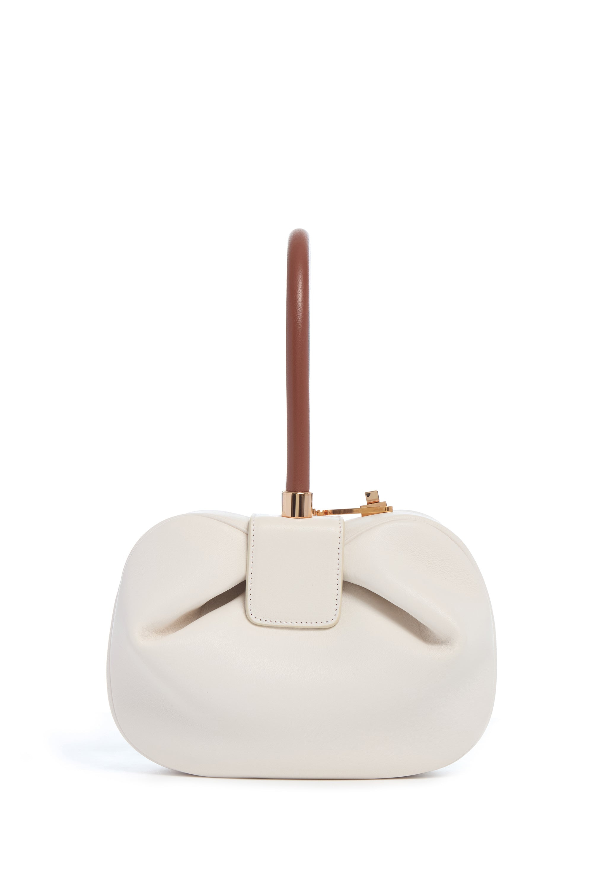 Nina Bag in Ivory & Cognac Nappa Leather - 2