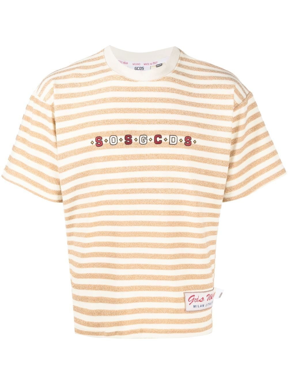 striped logo-print T-shirt - 1