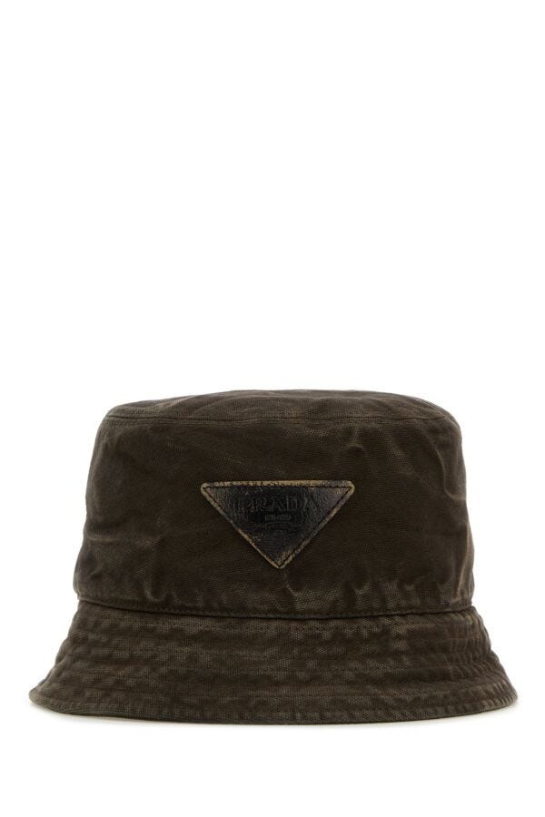 Prada Prada Men Brown Cotton Bucket Hat luosophy REVERSIBLE