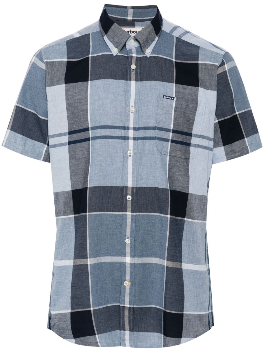 checked cotton-linen blend shirt - 1