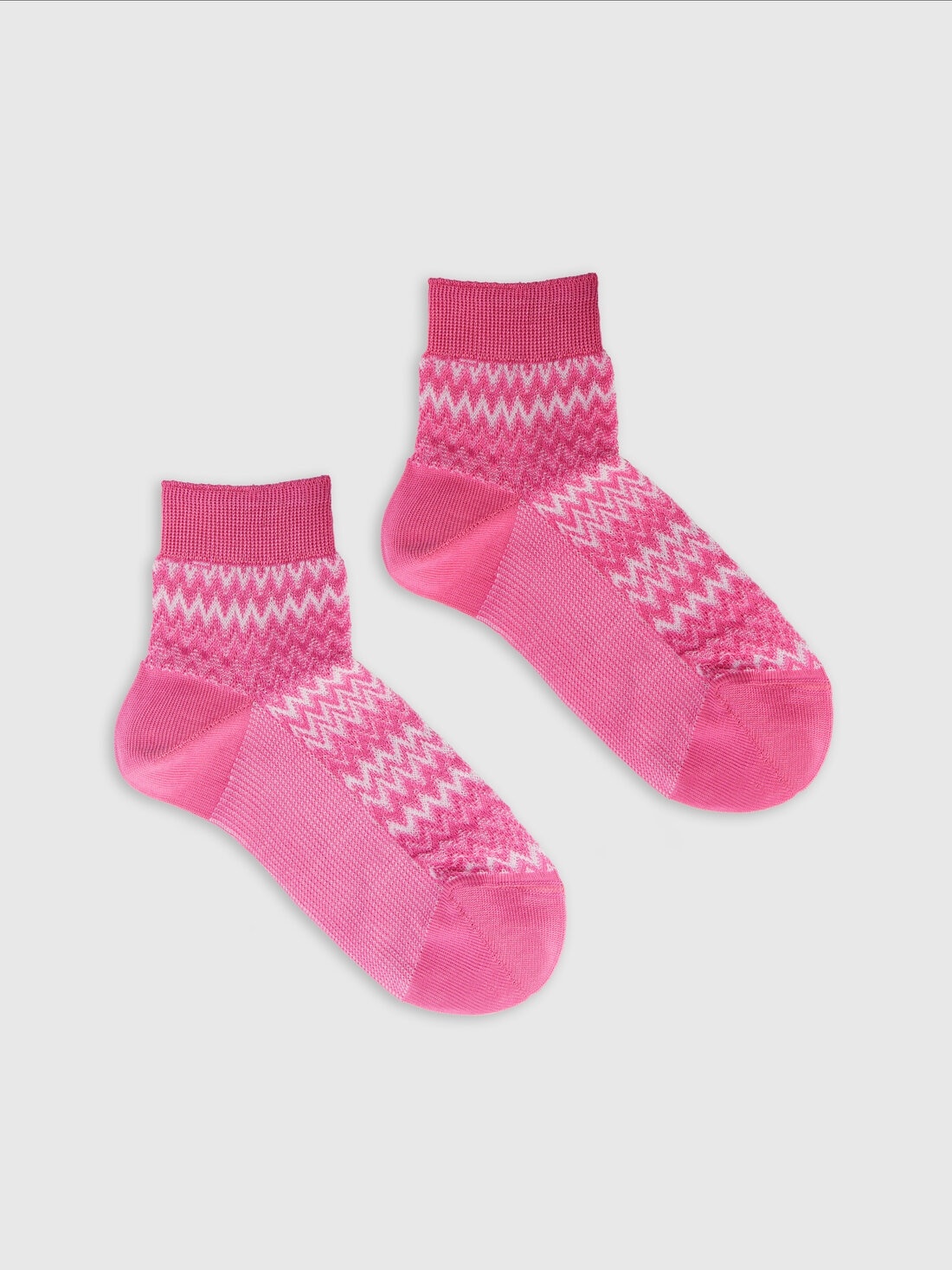 Short socks cotton blend zig zag - 1