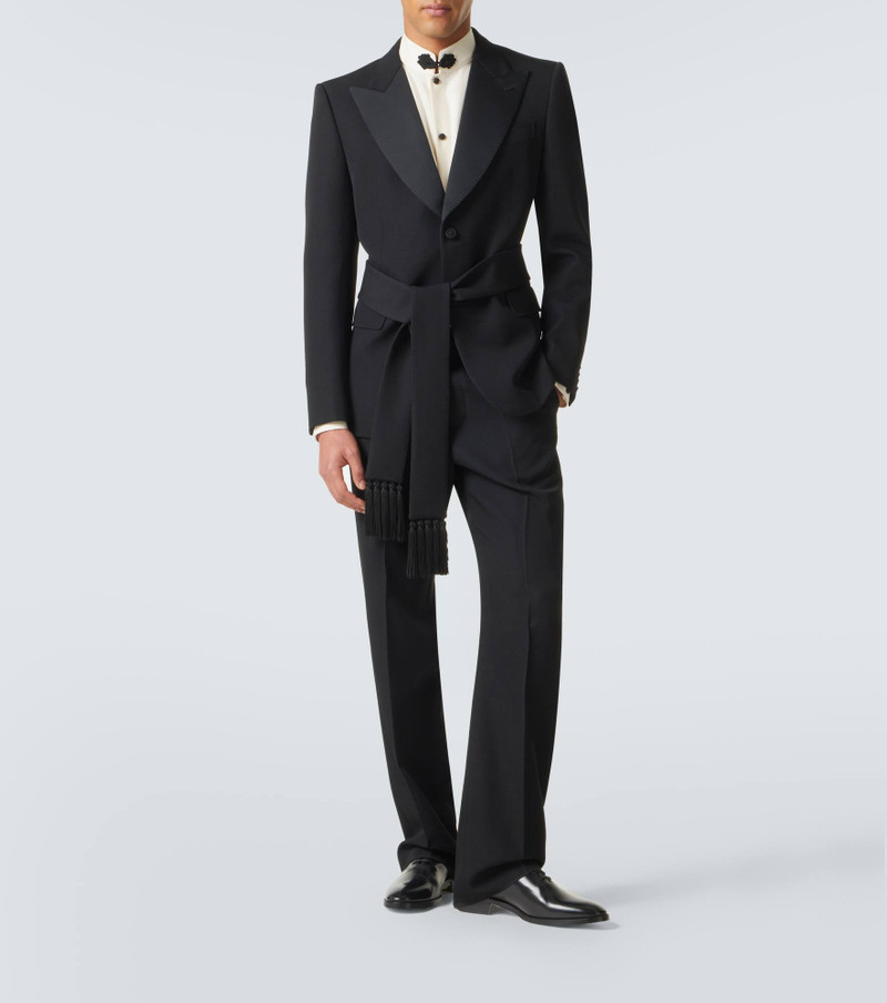 Valentino Belted virgin wool blazer outlook