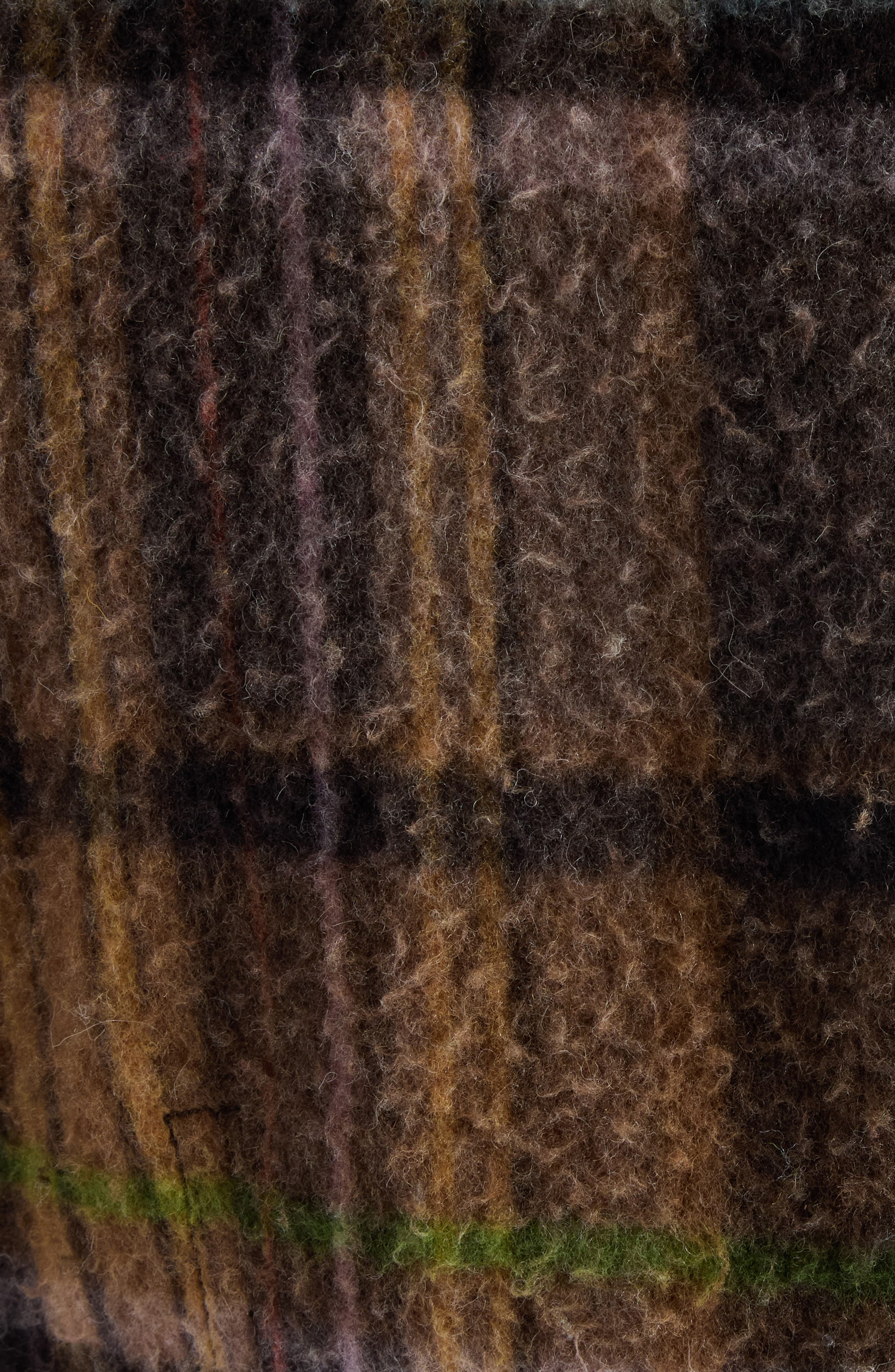 Acne Studios Delfin Plaid Long Sleeve Wool Blend Minidress in Multi Brown at Nordstrom - 6