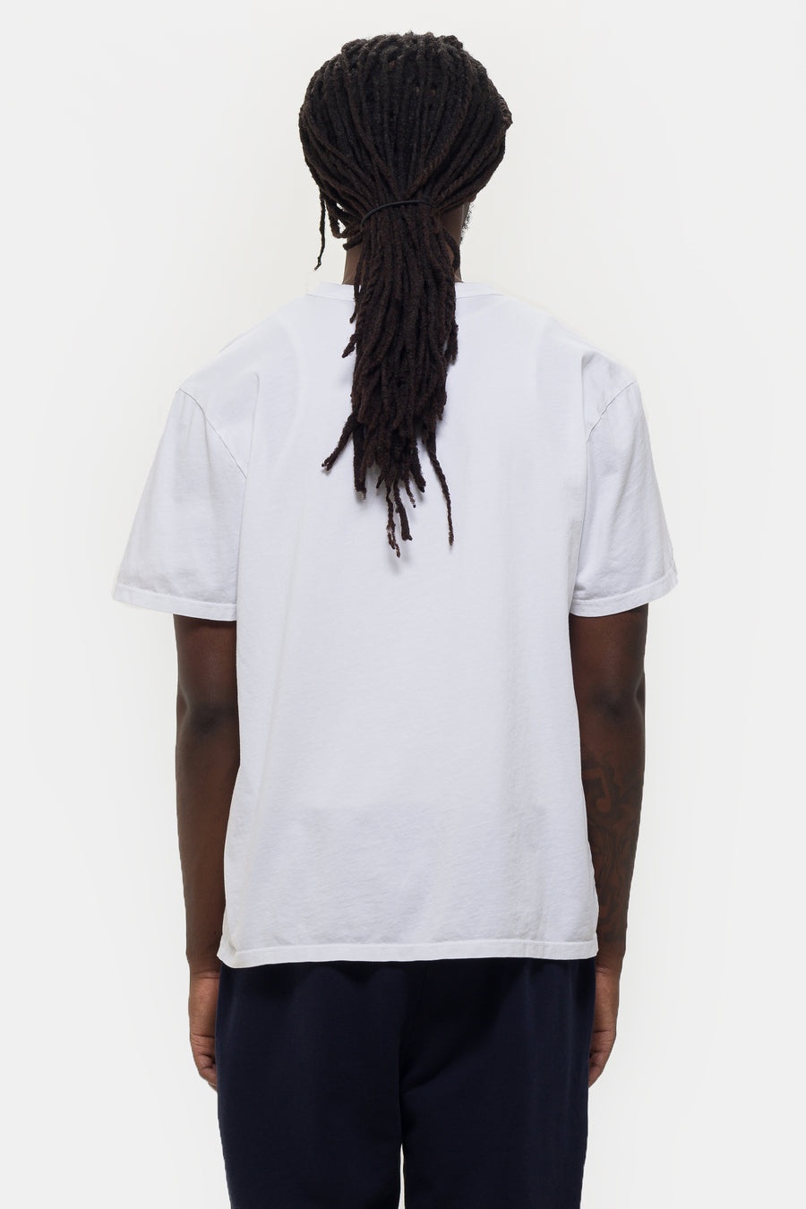 Lightweight Binded Neck T-Shirt in White - 3