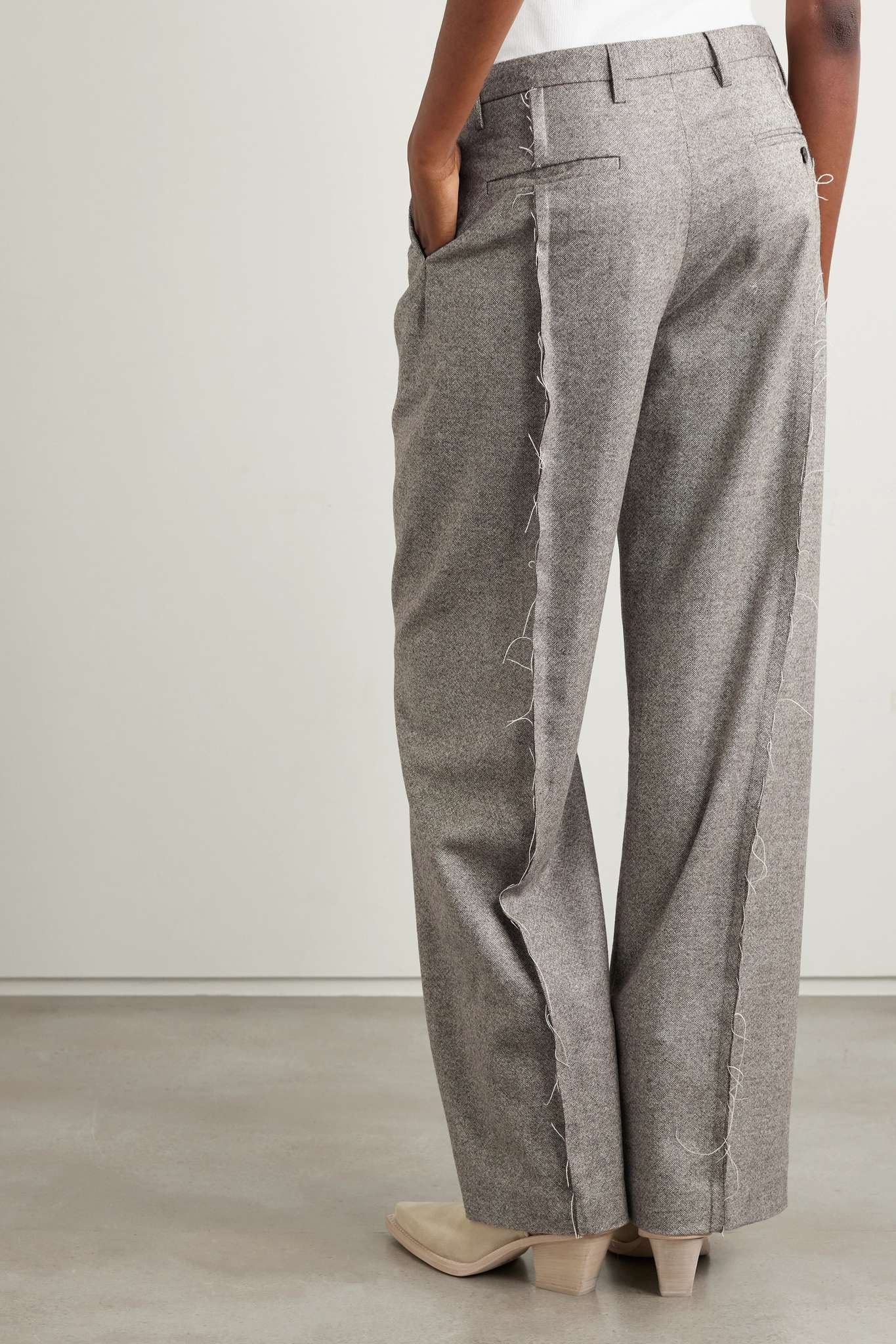 R13 Distressed merino wool wide-leg pants, netaporter