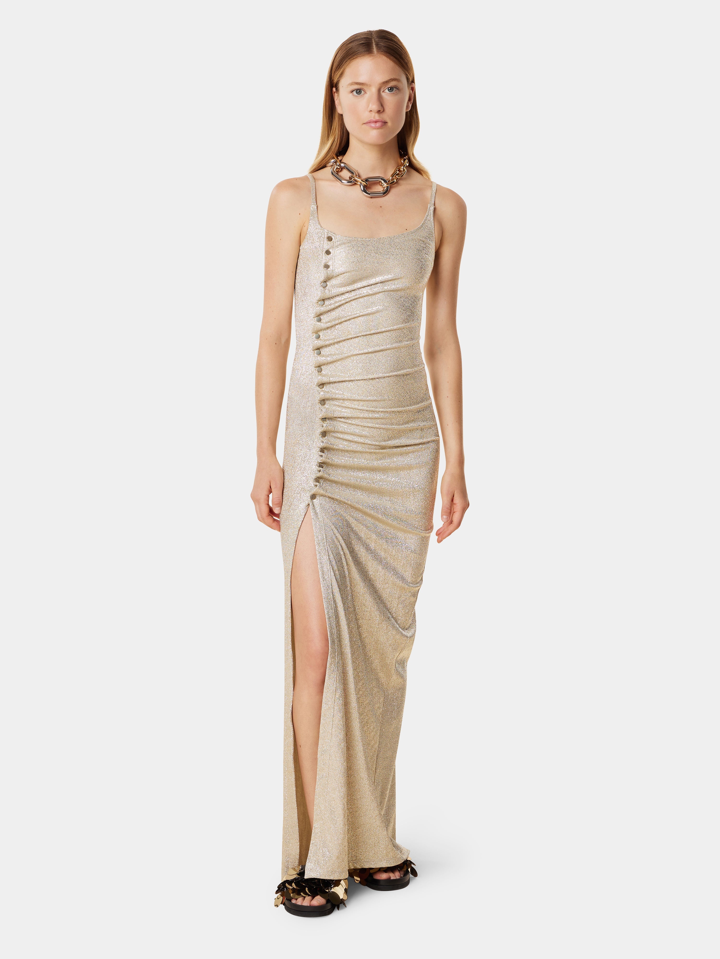 GOLD LONG DRESS IN LUREX - 2