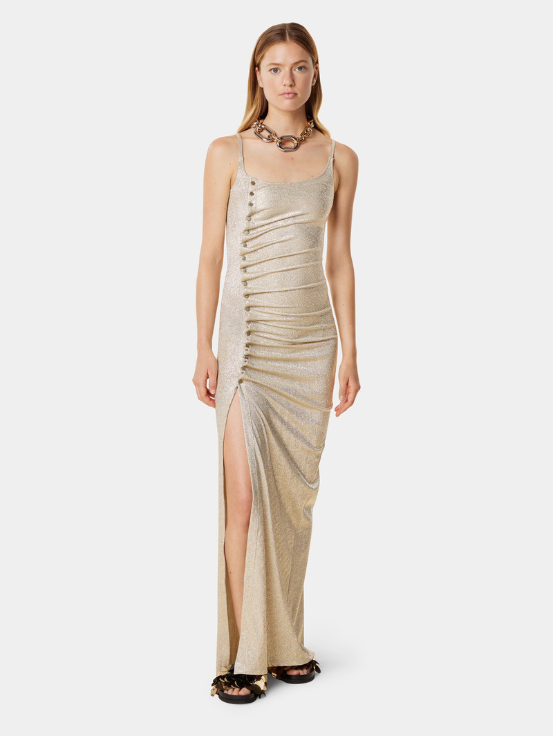 rabanne GOLD LONG DRESS IN LUREX outlook