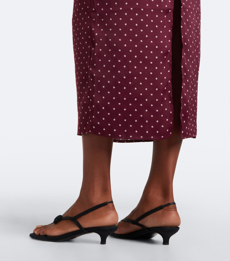 Polka-dot halterneck satin midi dress 4