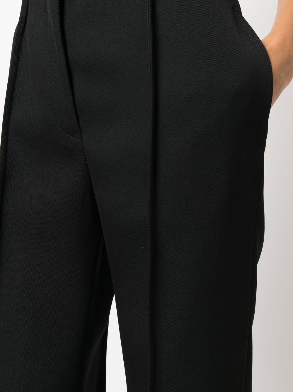 cropped wool wide-leg trousers - 5