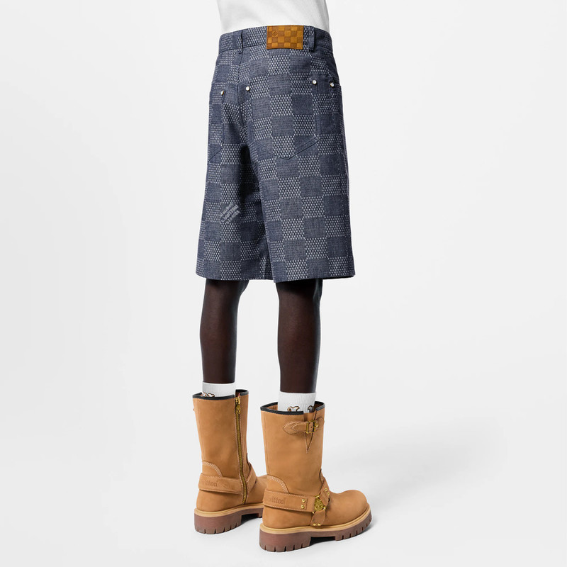 Damier Denim Chambray Shorts 5