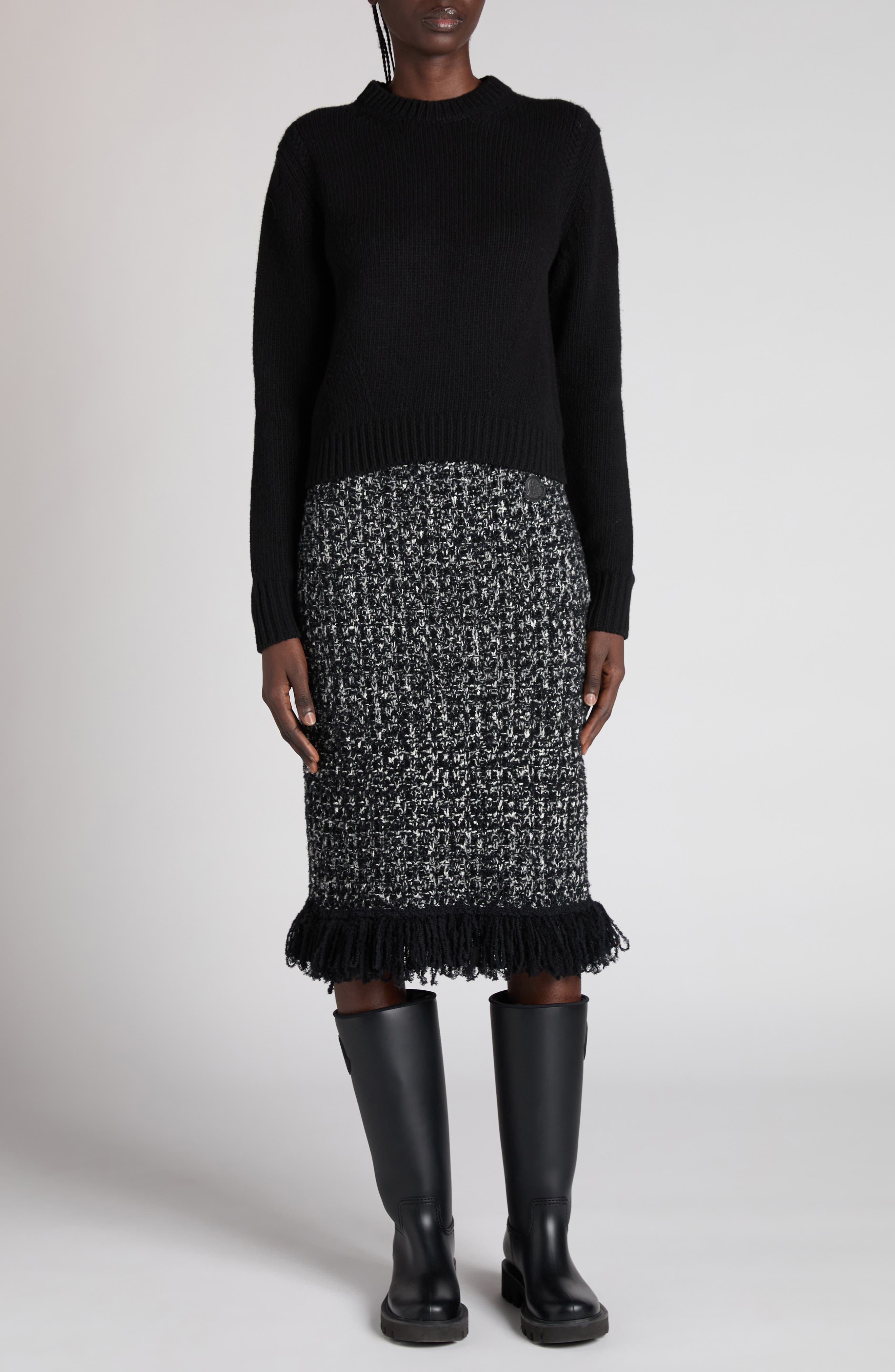 Moncler Virgin Wool & Cashmere Sweater in Deep Navy at Nordstrom - 2