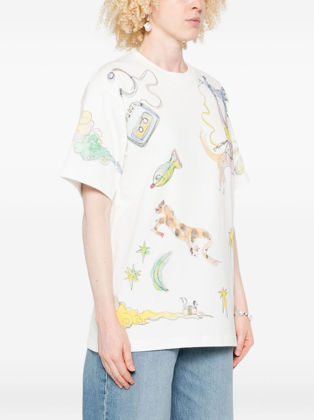 Anouk illustration-print cotton T-shirt - 3