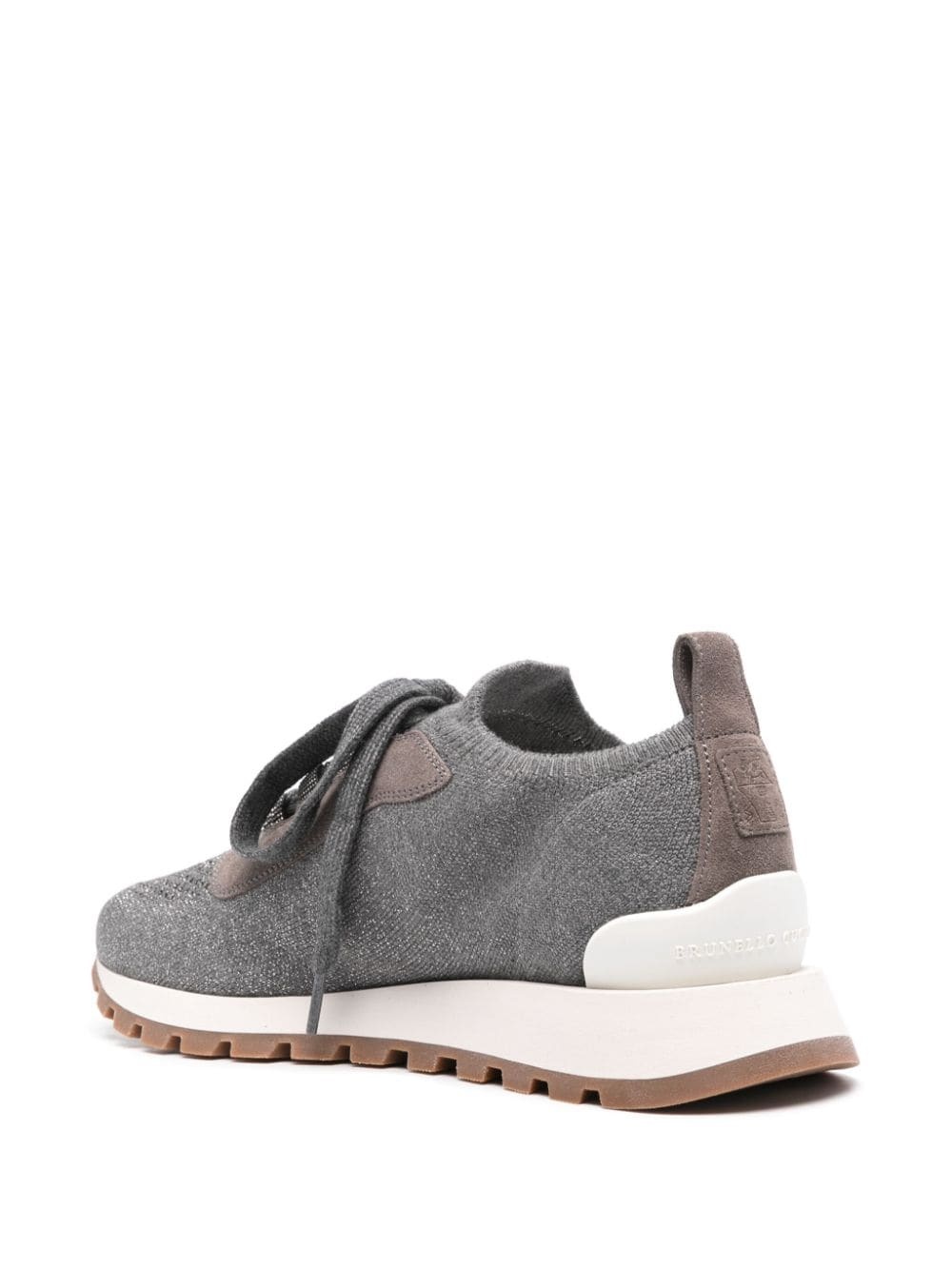 metallic knitted sneakers - 3