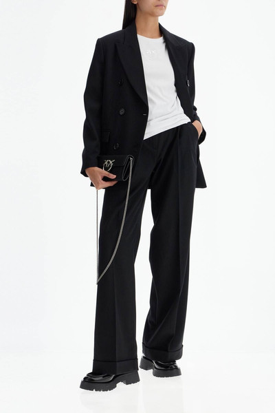 PINKO TWILL WIDE-LEG TROUSERS IN PAL outlook