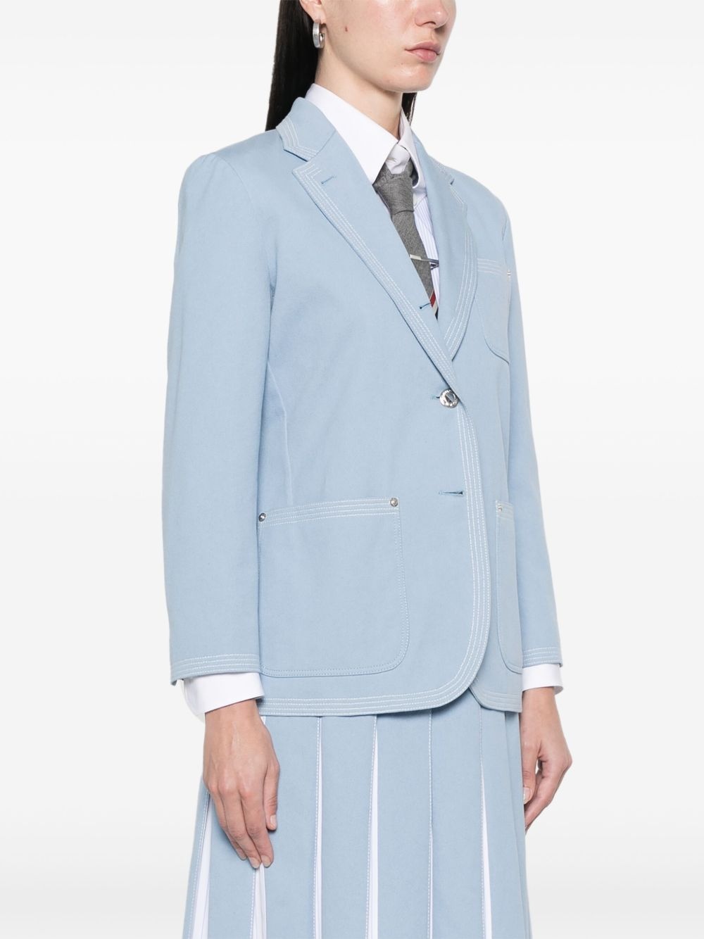 twill-weave blazer - 3