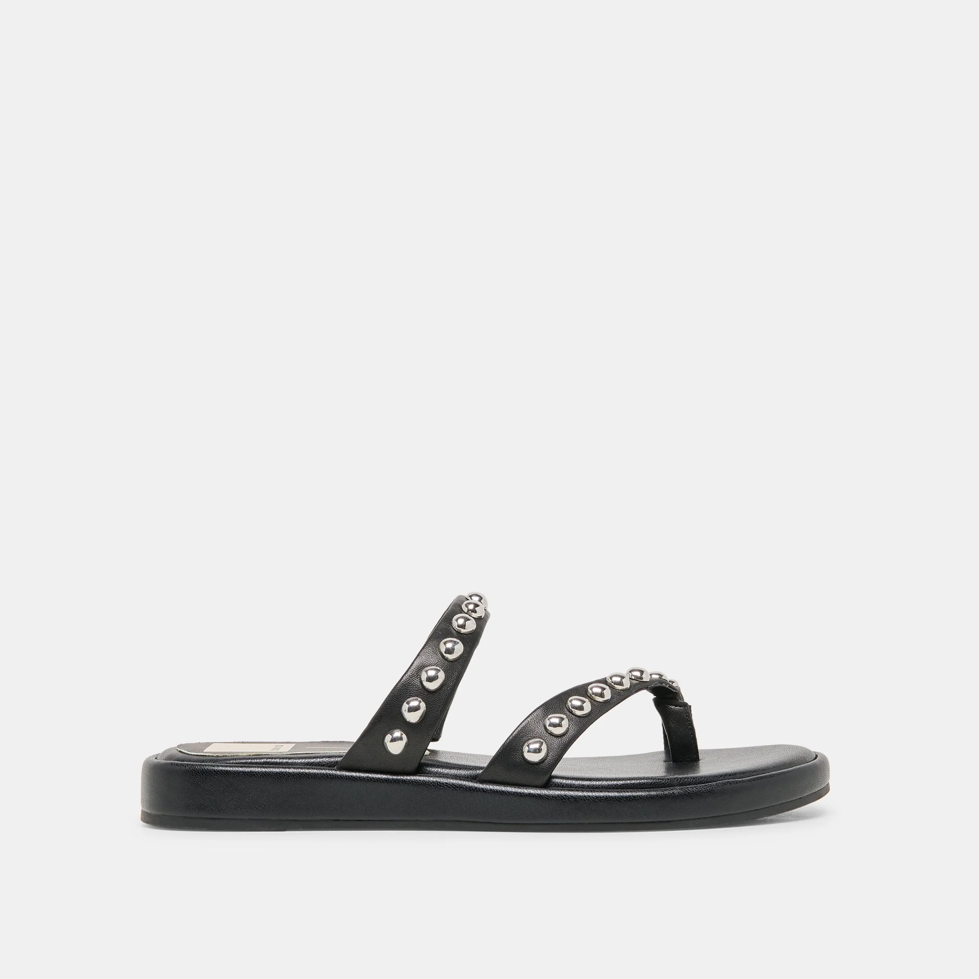 AMARY STUD SANDALS BLACK LEATHER - 1