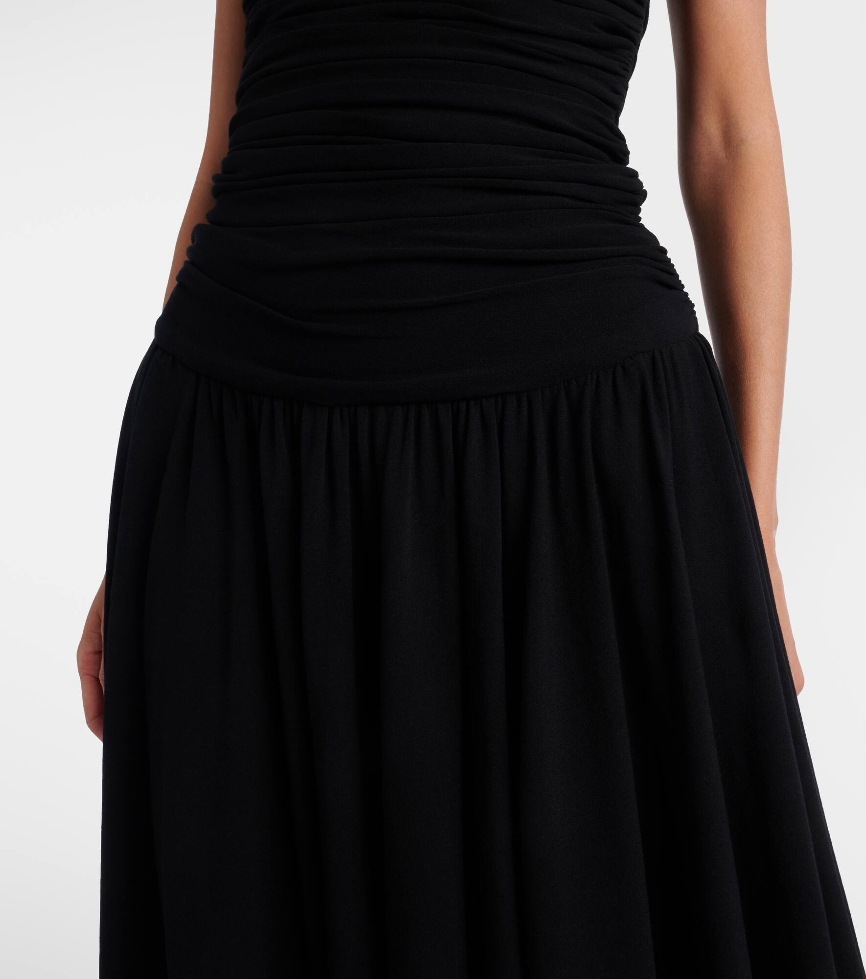 Crochet-trimmed jersey cocktail dress - 5