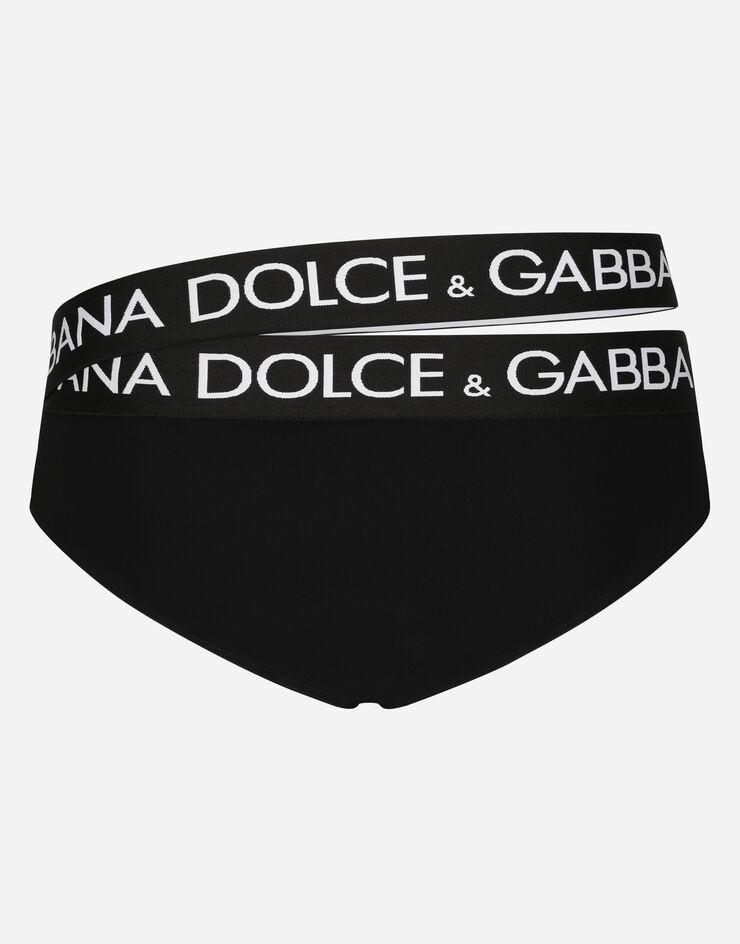 Swim briefs with high-cut leg and branded double waistband - 2