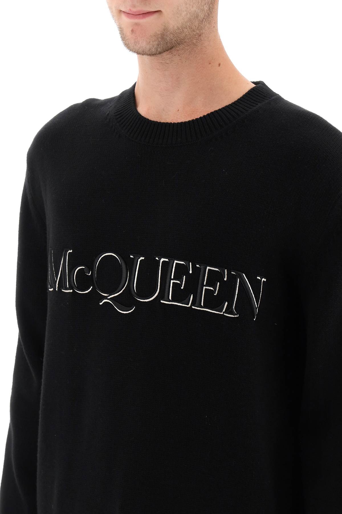 Alexander Mcqueen Sweater With Logo Embroidery - 4