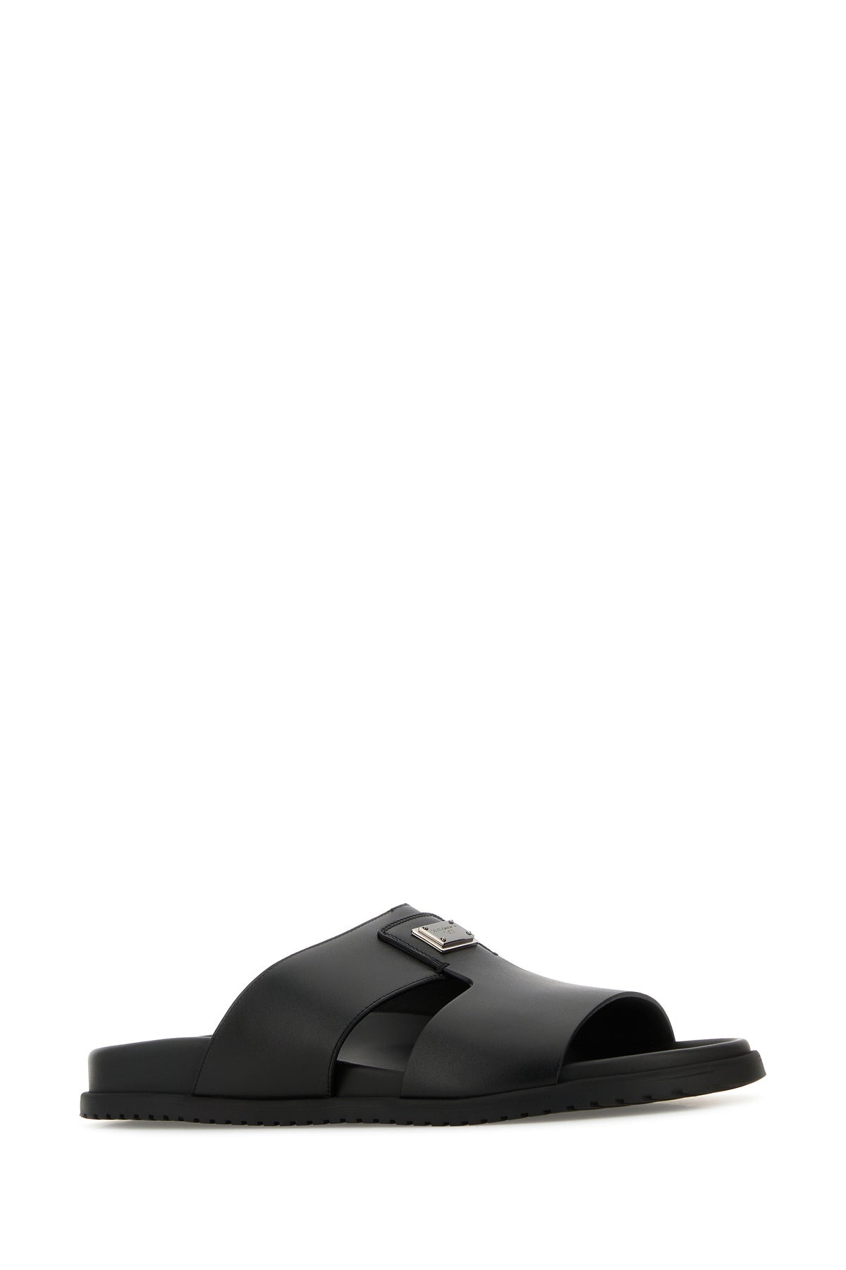 Black leather slippers - 2