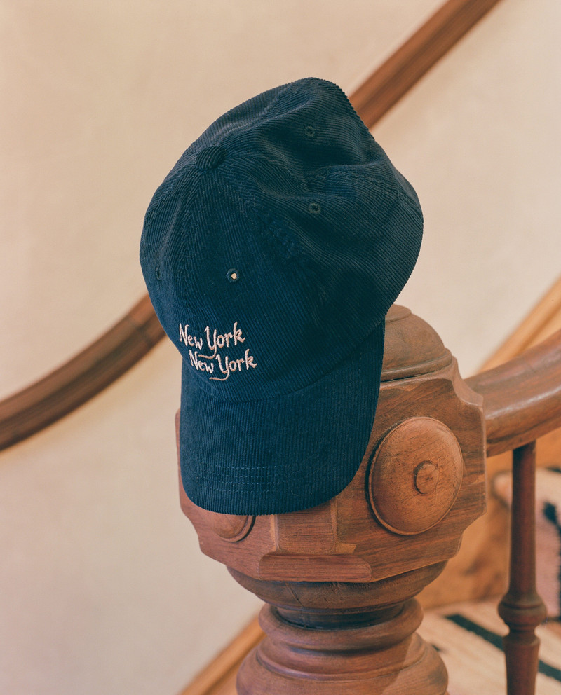 CORDUROY SCRIPT NY NY CAP - NAVY 1