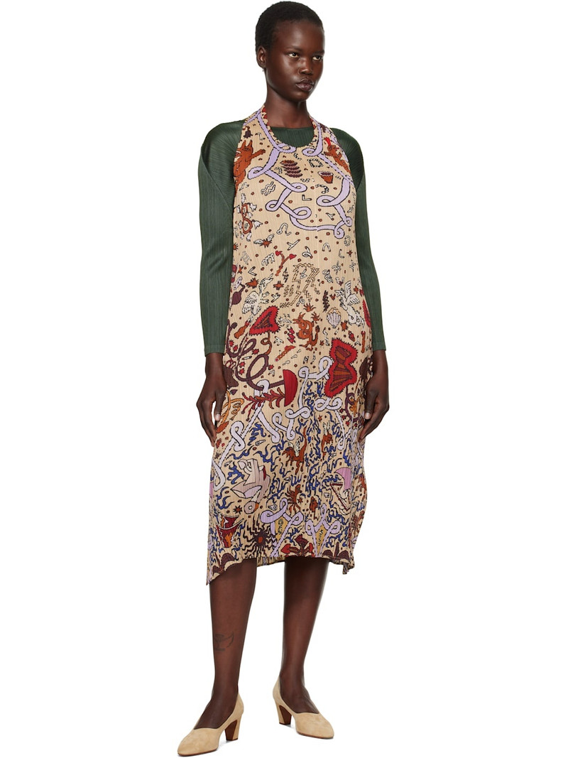 Pleats Please Issey Miyake Multicolor Interplanetary Halter Midi Dress outlook