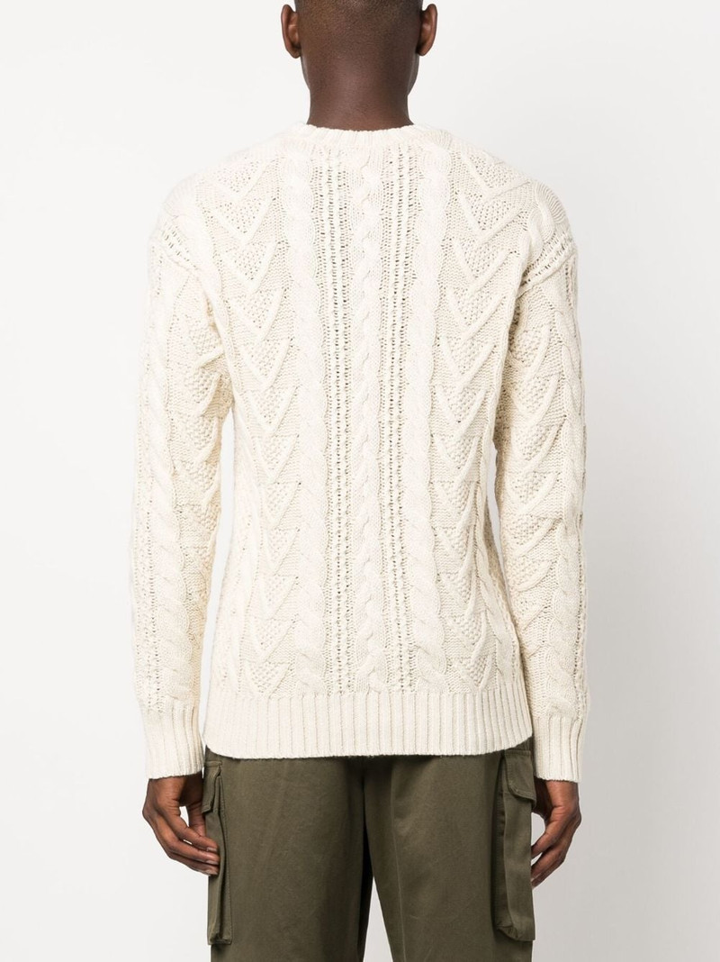 cable-knit cotton-blend jumper 4