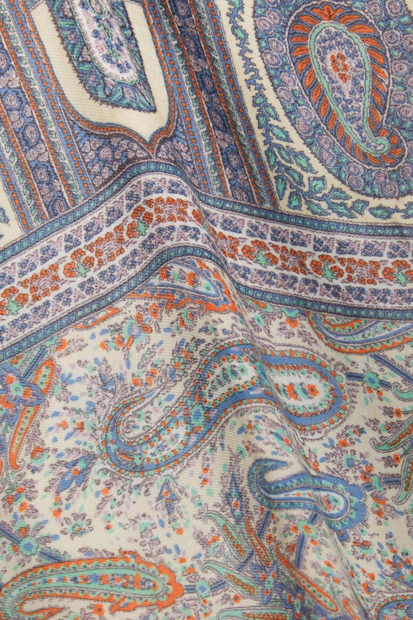 Bombay paisley-print wool and silk-blend scarf - 3