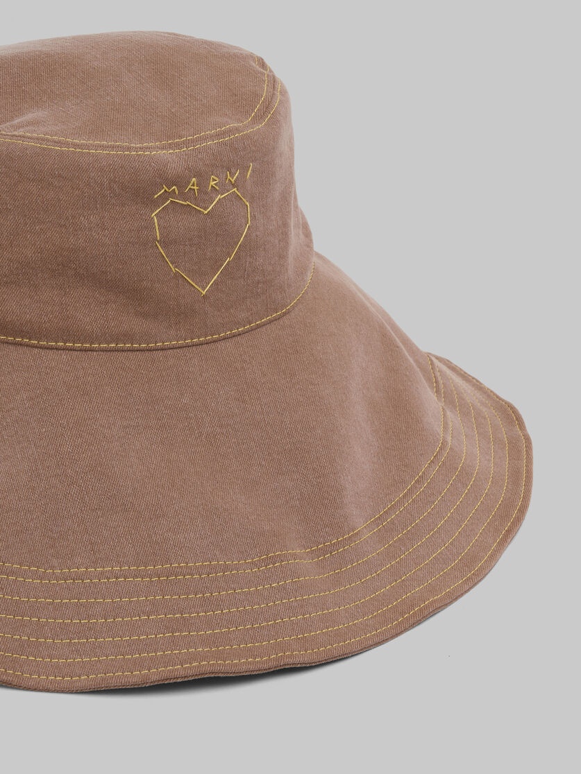 BROWN ORGANIC DENIM HAT - 4