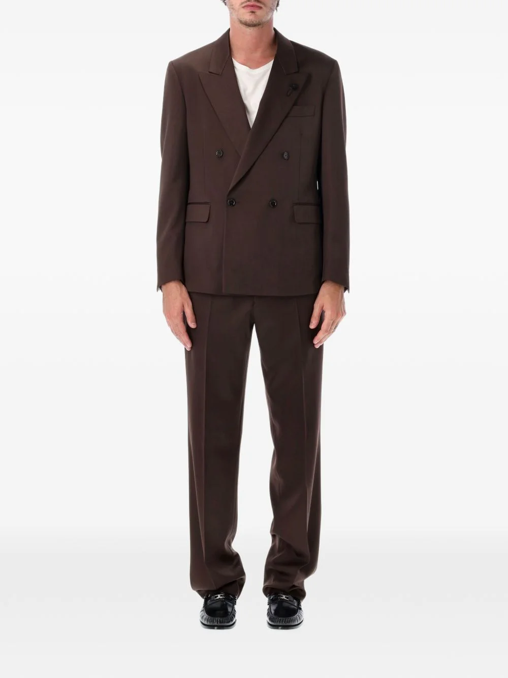 double-breasted peak-lapel suit - 1