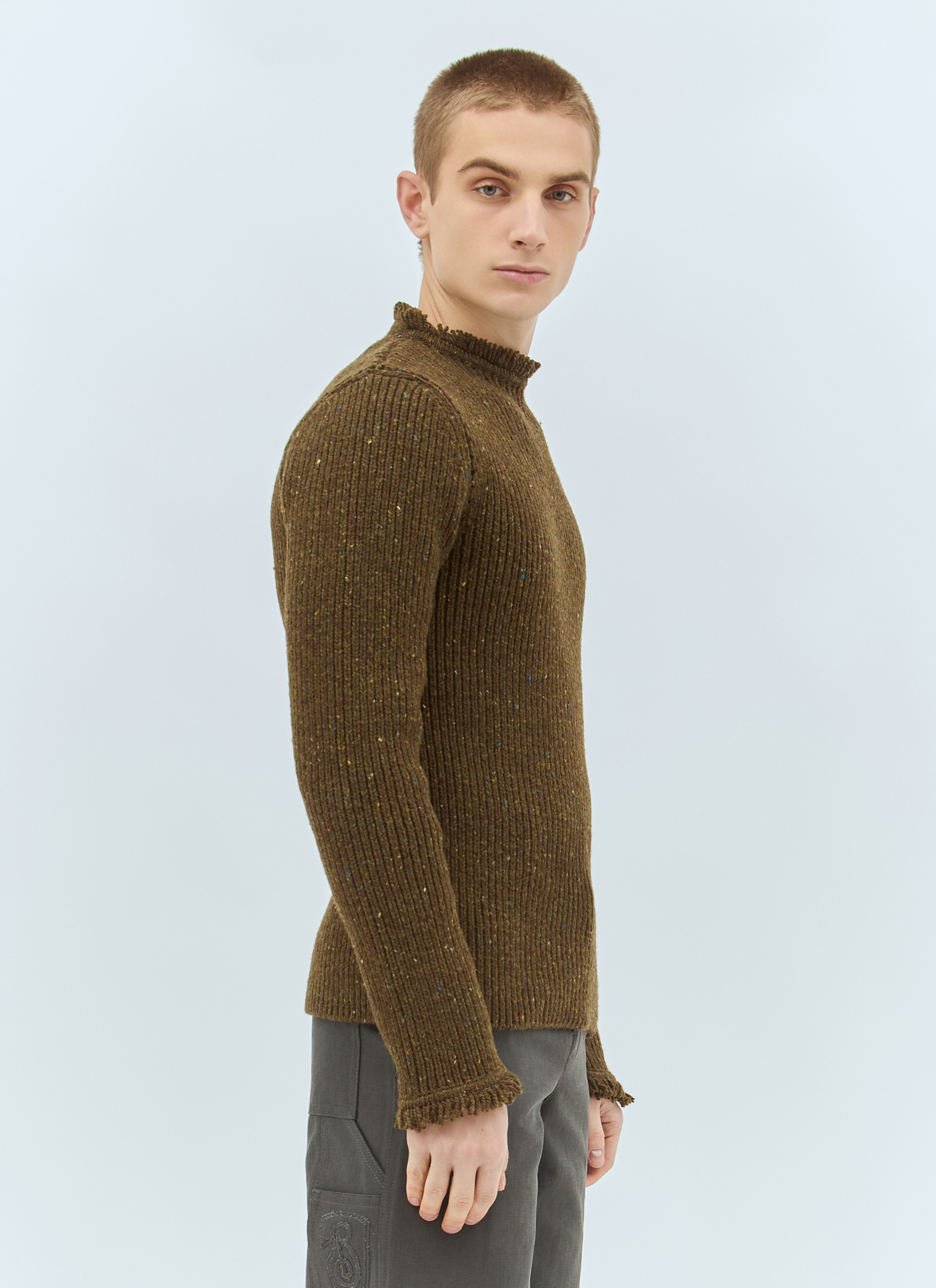 Burberry Men Fringed Wool Sweater - 4