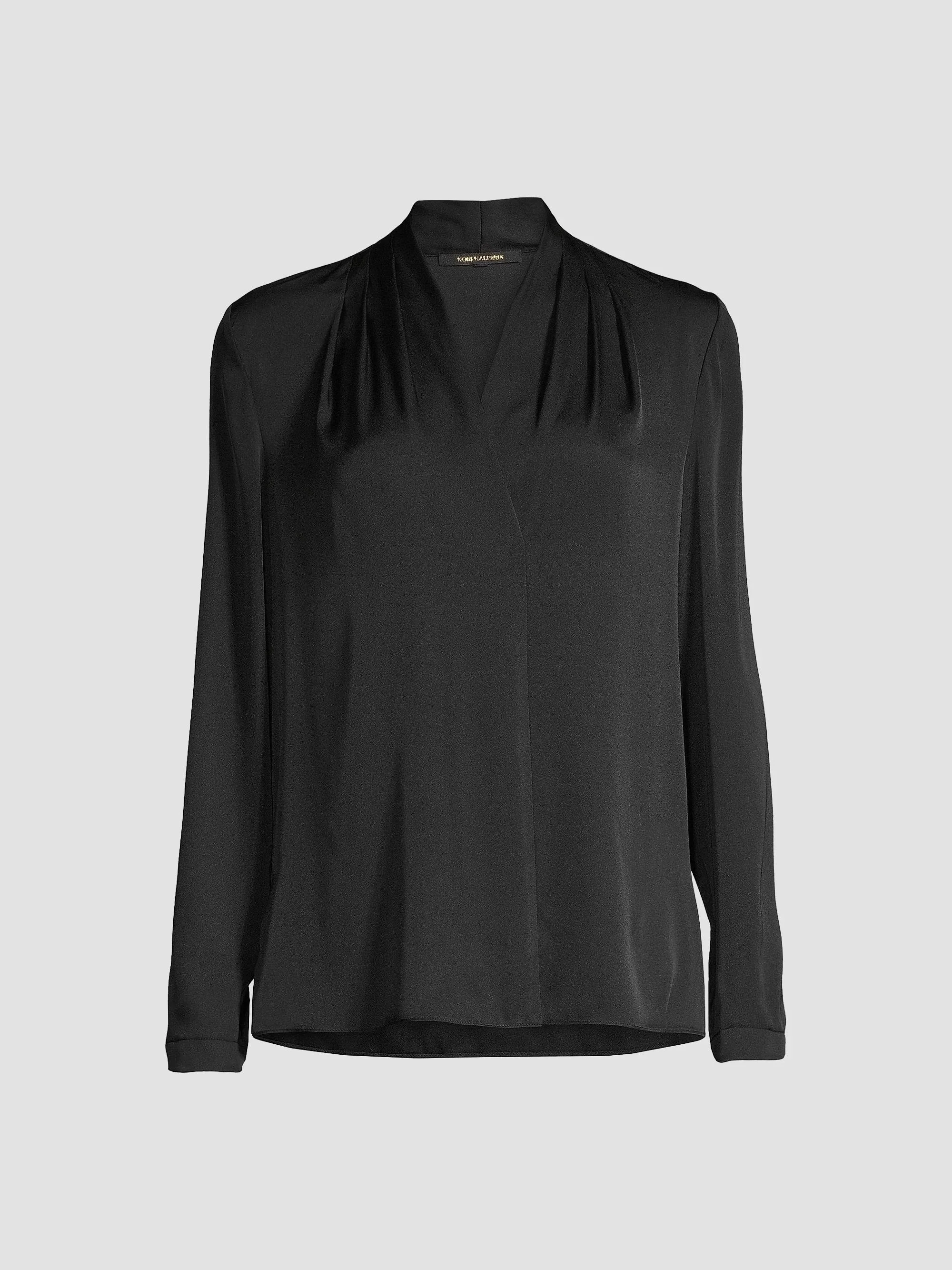 Women's Nellie Silk-Satin Blouse - Black - 1