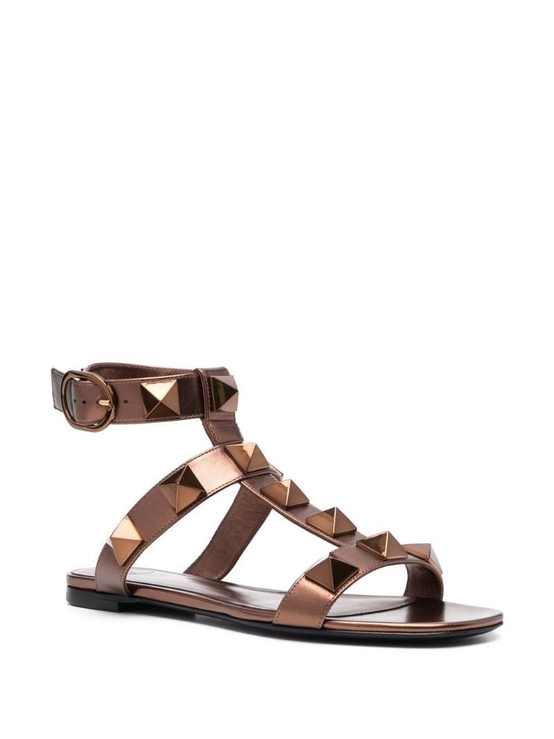 Roman Stud flat leather sandals - 3