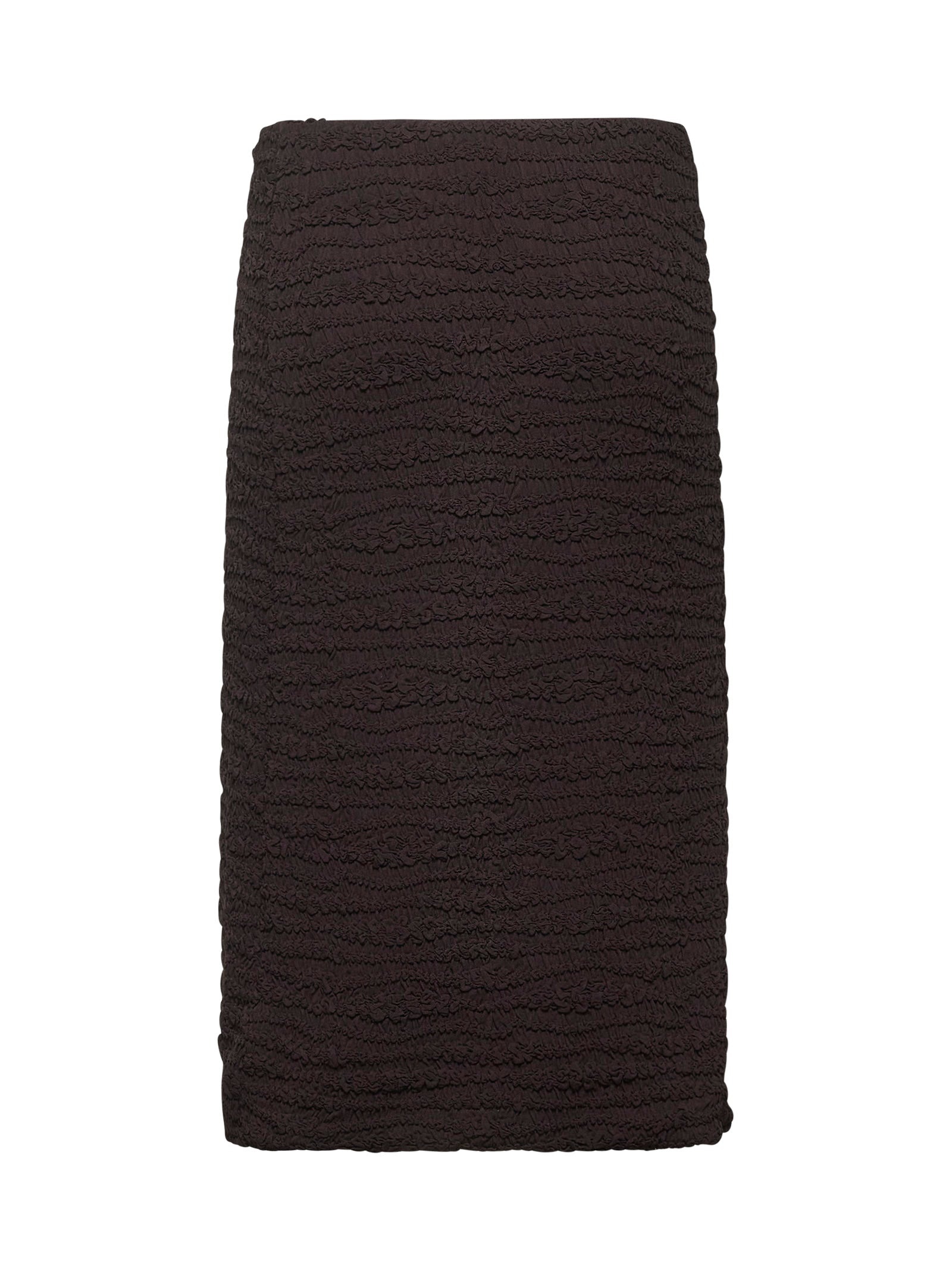Brown embroidered crepe jersey skirt - 2