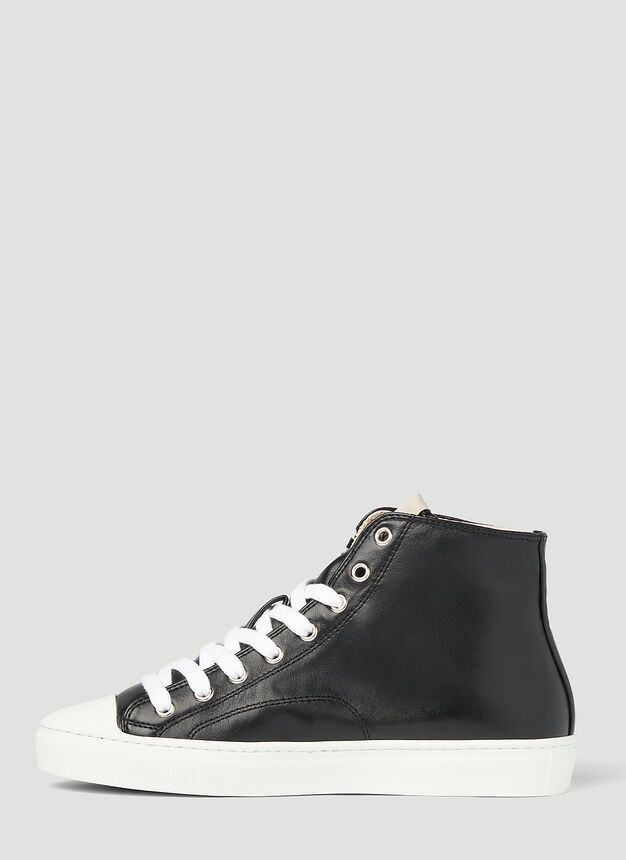 Plimsoll High-Top Sneakers in Black - 3