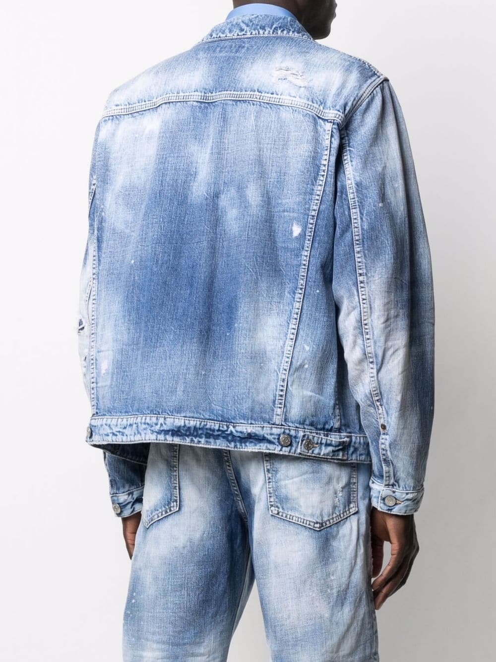 distressed denim jacket - 4