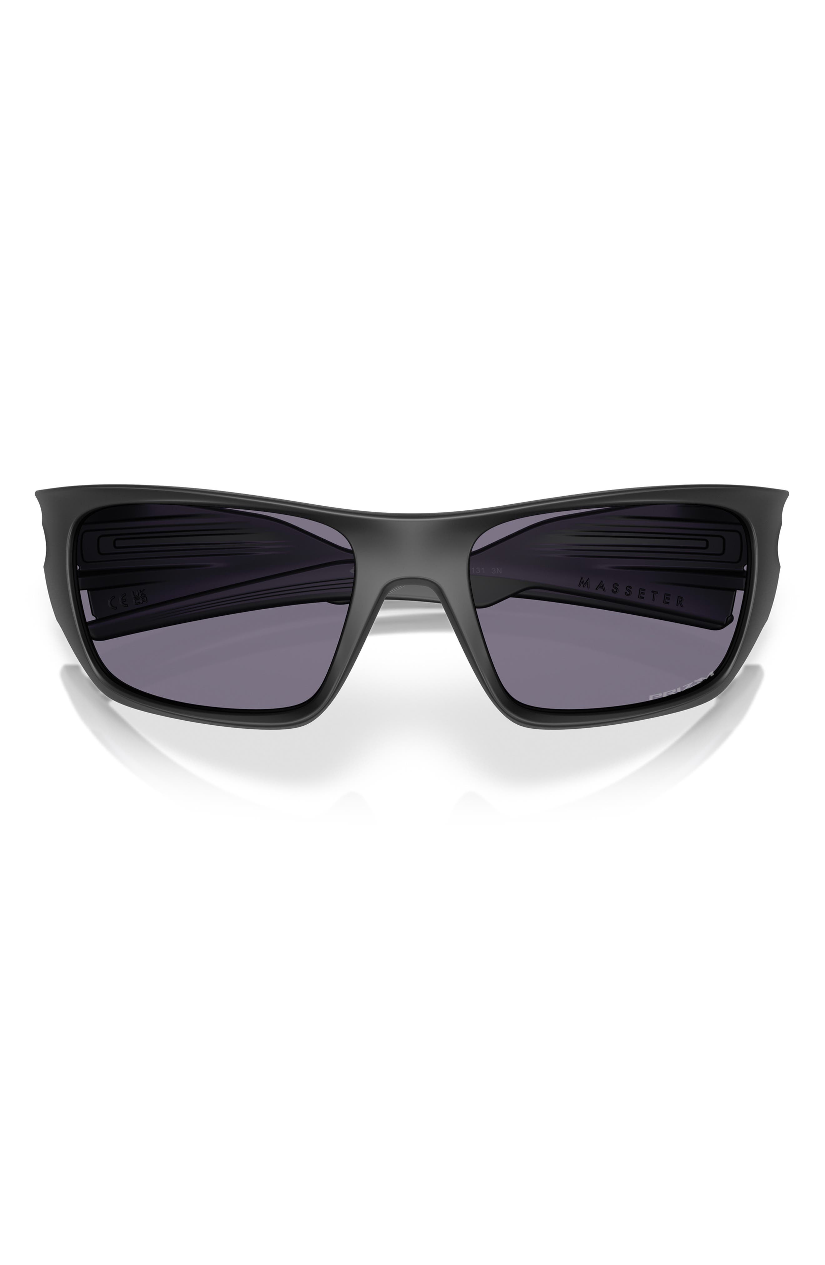 Oakley 60mm Prizm™ Rectangular Sunglasses in Matte Black /Prizm Grey at Nordstrom - 3