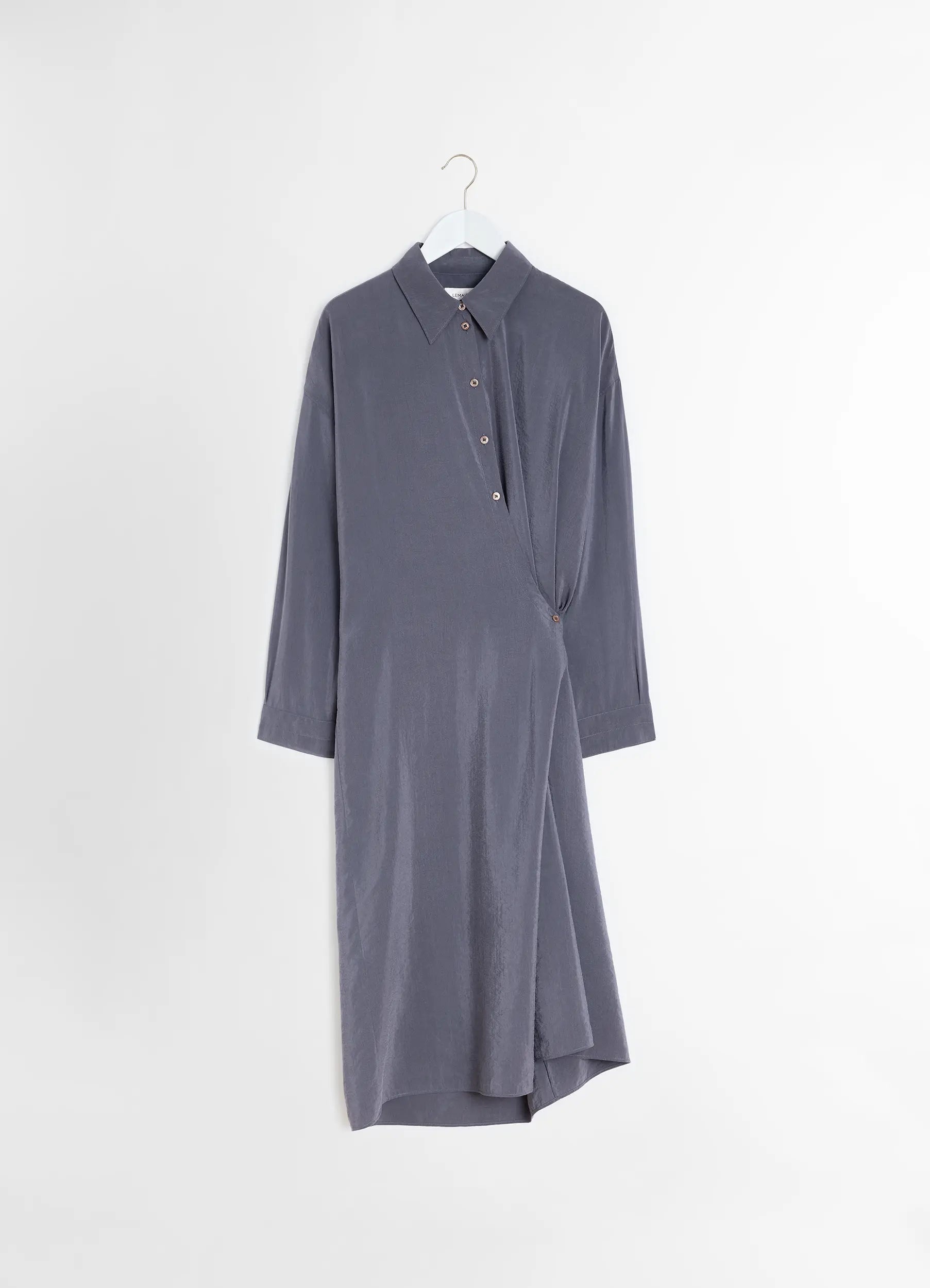 Lemaire｜DRESSES (STRAIGHT COLLAR TWISTED DRESS (DR1092 Lemaire Dark Espresso Twisted Collared Dress dr1092